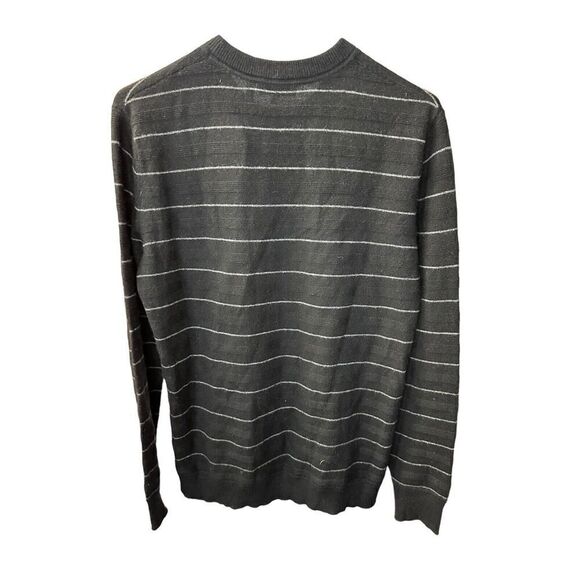 Theory Men's Riland Striped Pullover Sweater Greay Small 100% Cashmere - Picture 7 of 12